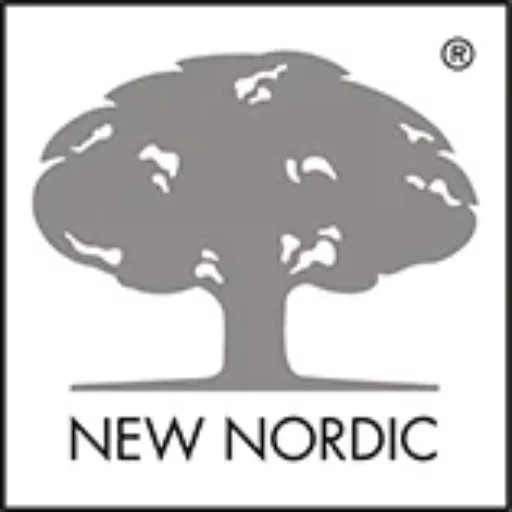 The New Nordic logo featuring a silver tree symbol.