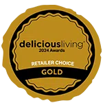 Delicious Living Awards 2024 Retailer Choice Gold award badge
