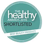 The Healthy Awards 2016 shortlisted badge for best beauty product