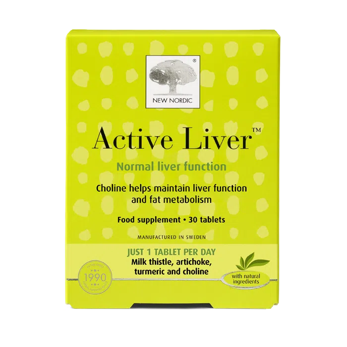 Home 22 New Nordic Active Liver™ tablets with milk thistle and turmeric, help maintain normal liver and fat metabolism.