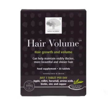 New Nordic Hair Volume™ tablets with apple extract, help maintain normal hair, skin, and nail health.