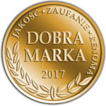 Gold award seal showing Dobra Marka 2017 quality certification.