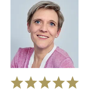 Fat Burner™ 8 Middle-Aged Woman smiling with five stars beneath
