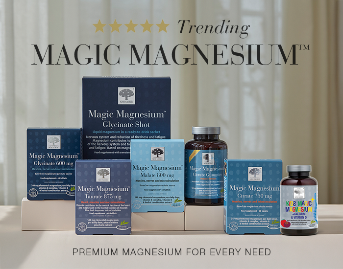 The range of Magic Magnesium products with text Premium Magnesium for every need.