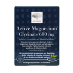 New Nordic Magic Magnesium™ Glycinate tablets help maintain muscle, nerve, and energy function, support microcirculation, and provide B and D vitamins, with magnesium and pine bark. Image of product.