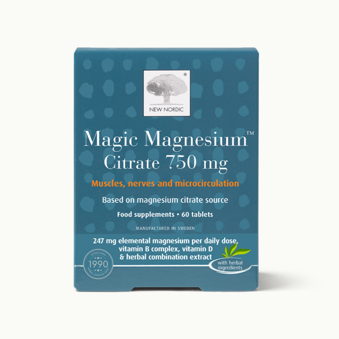 w_MagicMagnesiumCitrate_60_Front_UK_Tile1 Front of Magic Magnesium⢠Citrate package.
