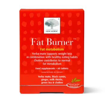 New Nordic Fat Burner™ tablets help maintain fat metabolism and support wellness with yerba mate, green tea, and choline.