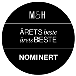 Logo with the text Årets Bedste Nomineret, highlighting award nomination.