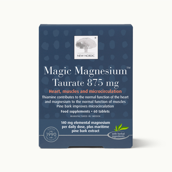 w_MagicMagnesiumTaurate_60_Front_UK_Tile1 Front of Magic Magnesium⢠Taurate package.