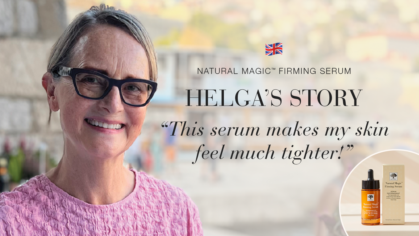 Natural Magic: Firmer, smoother skin in only a few days! 31 Natural Magic anti-ageing skin care testimonial Helga's story quote