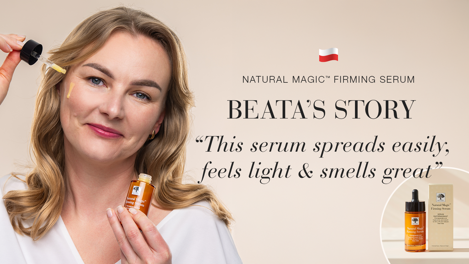 Natural Magic anti-ageing skin care testimonial Beata's story quote