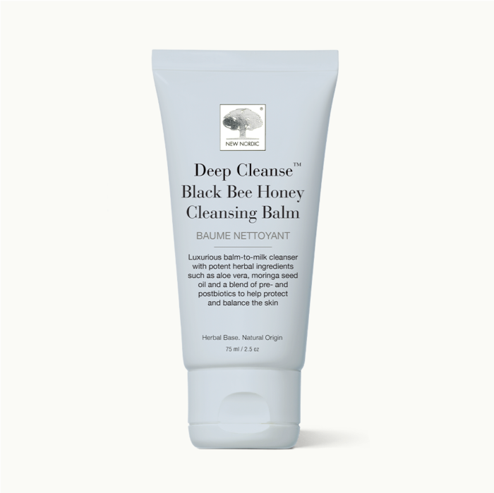 w_DeepCleanseBlackBeeHoneyCleansingBalm_Front_INT_Tile1 Front of Deep Cleanse™ Black Bee Honey Cleansing Balm package.